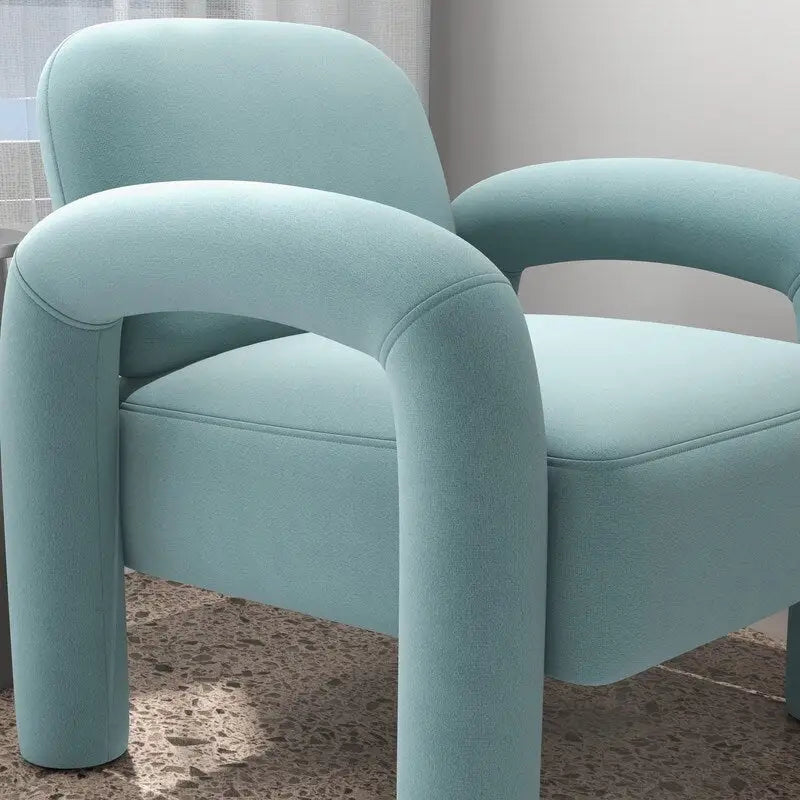 Fauteuil d'appoint rembourré en velours Mid-Century Modern pour salon