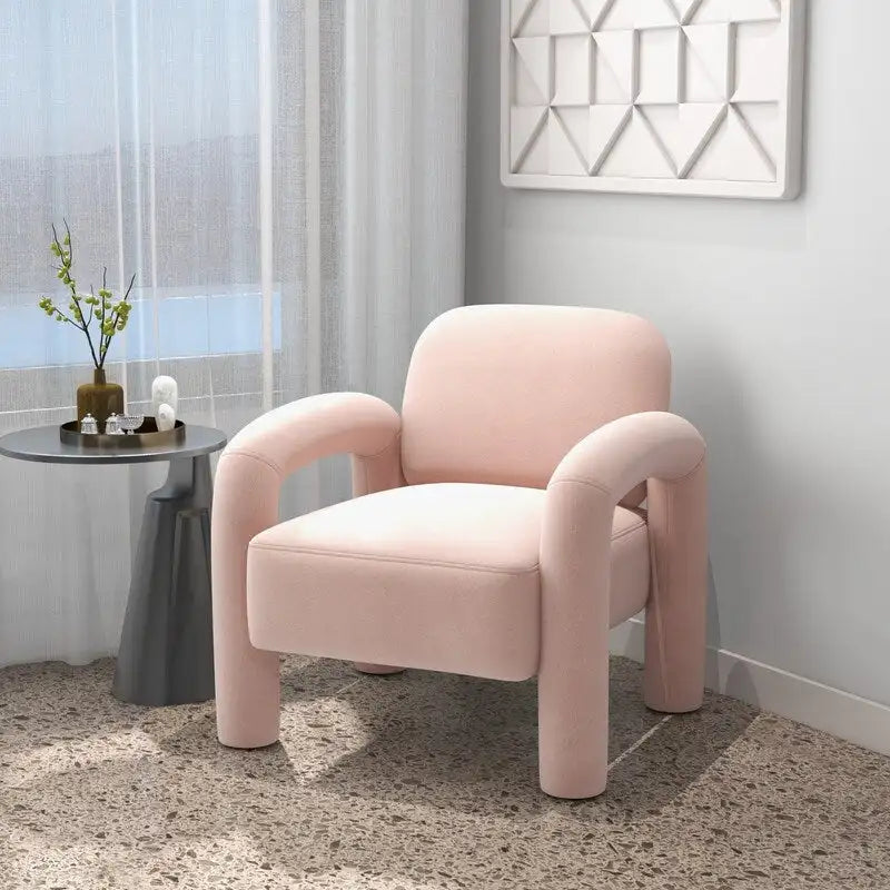 Fauteuil d'appoint rembourré en velours Mid-Century Modern pour salon