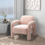 Fauteuil d'appoint rembourré en velours Mid-Century Modern pour salon