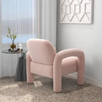 Fauteuil d'appoint rembourré en velours Mid-Century Modern pour salon