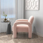 Fauteuil d'appoint rembourré en velours Mid-Century Modern pour salon