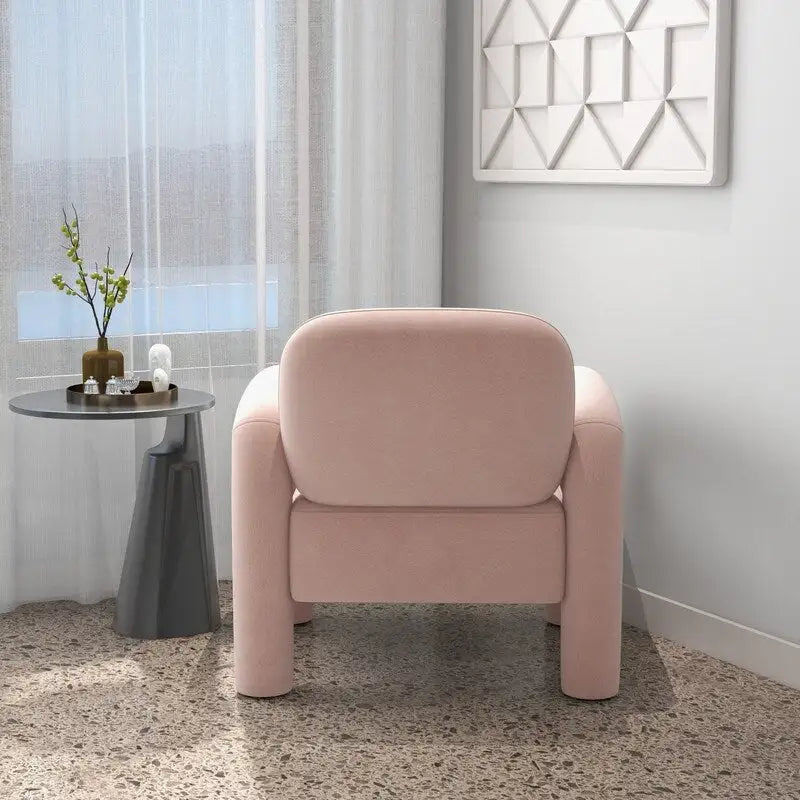 Fauteuil d'appoint rembourré en velours Mid-Century Modern pour salon