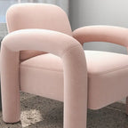 Fauteuil d'appoint rembourré en velours Mid-Century Modern pour salon