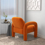 Fauteuil d'appoint rembourré en velours Mid-Century Modern pour salon