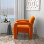Fauteuil d'appoint rembourré en velours Mid-Century Modern pour salon