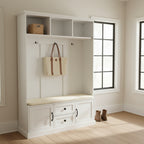 3-in-1 Design Hall Tree with 3 Hooks and Storage Bench - 47.24W x 70.9H x 15.74D