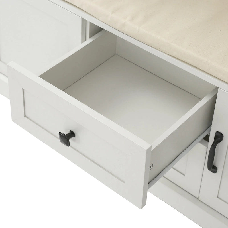 Porte-manteau d'entrée 3-en-1 avec 3 patères et banc de rangement - 120 l x 180 h x 40 P cm