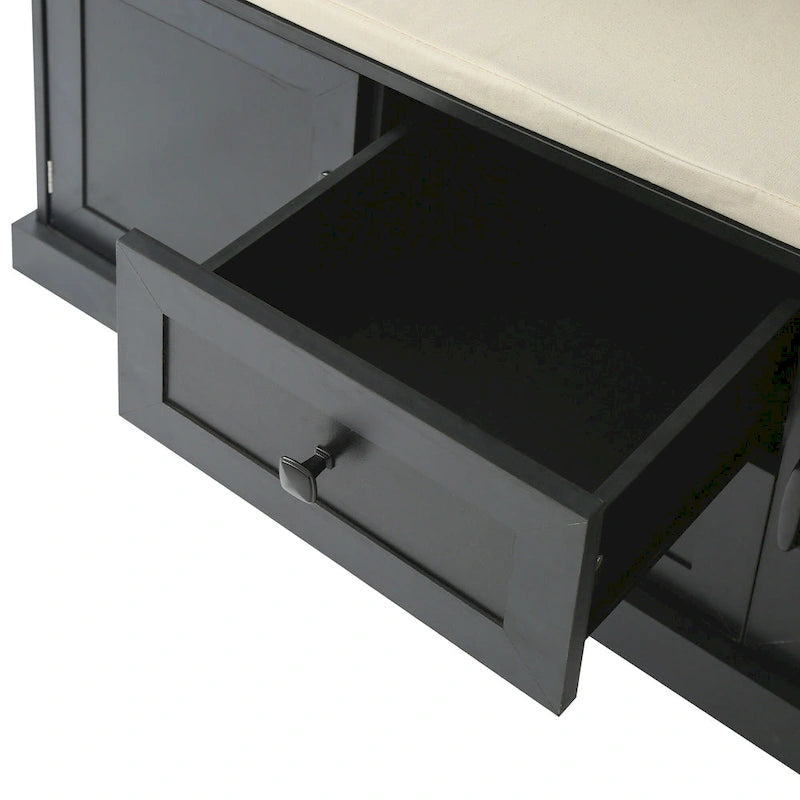 Porte-manteau d'entrée 3-en-1 avec 3 patères et banc de rangement - 120 l x 180 h x 40 P cm