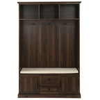 Porte-manteau d'entrée 3-en-1 avec 3 patères et banc de rangement - 120 l x 180 h x 40 P cm