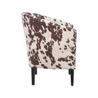 Fauteuil club Andrew Barrel imprimé vache marron et blanc