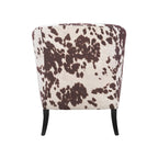 Fauteuil club Andrew Barrel imprimé vache marron et blanc