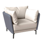 Fauteuil moderne monoplace en similicuir rembourré avec pieds en métal pour salon