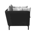 Fauteuil moderne monoplace en similicuir rembourré avec pieds en métal pour salon