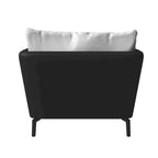 Fauteuil moderne monoplace en similicuir rembourré avec pieds en métal pour salon