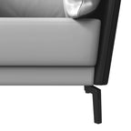 Fauteuil moderne monoplace en similicuir rembourré avec pieds en métal pour salon