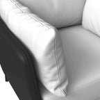 Fauteuil moderne monoplace en similicuir rembourré avec pieds en métal pour salon