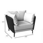 Fauteuil moderne monoplace en similicuir rembourré avec pieds en métal pour salon