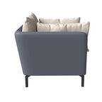 Fauteuil moderne monoplace en similicuir rembourré avec pieds en métal pour salon