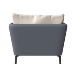 Fauteuil moderne monoplace en similicuir rembourré avec pieds en métal pour salon
