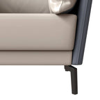 Fauteuil moderne monoplace en similicuir rembourré avec pieds en métal pour salon