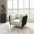 Fauteuil moderne monoplace en similicuir rembourré avec pieds en métal pour salon