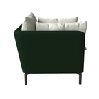 Fauteuil moderne monoplace en similicuir rembourré avec pieds en métal pour salon