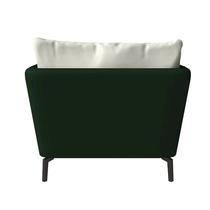 Fauteuil moderne monoplace en similicuir rembourré avec pieds en métal pour salon