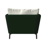 Fauteuil moderne monoplace en similicuir rembourré avec pieds en métal pour salon