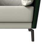 Fauteuil moderne monoplace en similicuir rembourré avec pieds en métal pour salon