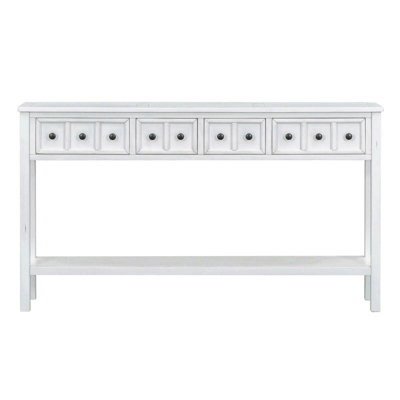 Console d'entrée rustique avec tiroirs et étagère inférieure