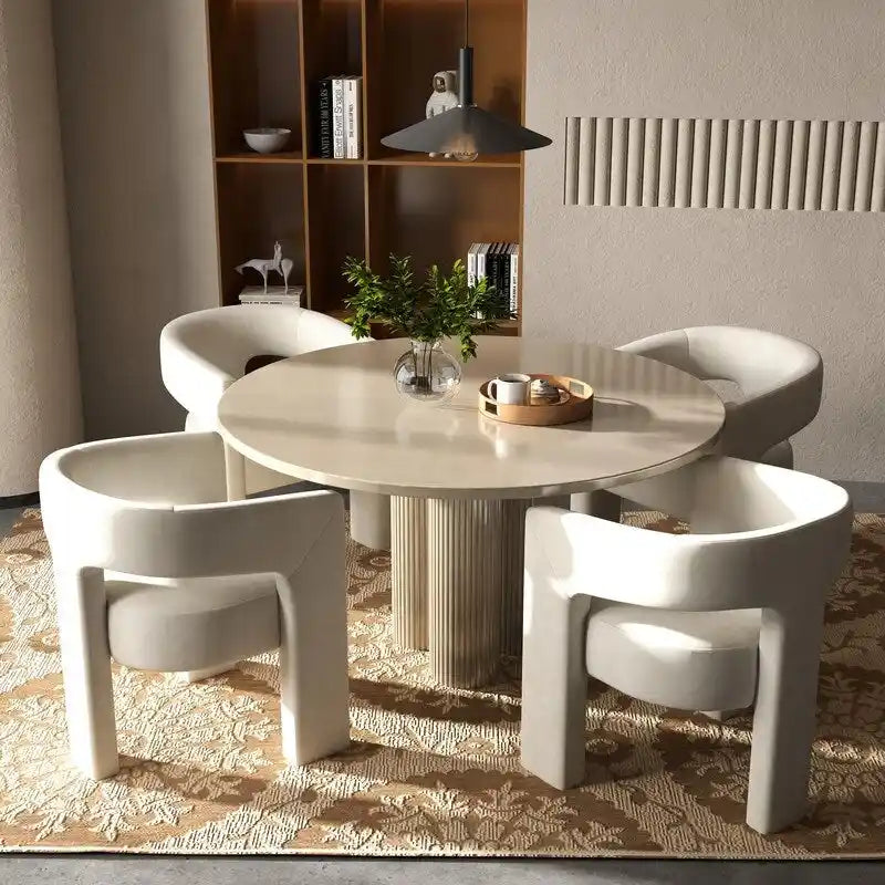 Chaise de salle à manger moderne capitonnée en velours, fauteuil d'appoint à dossier ouvert, lot de 4