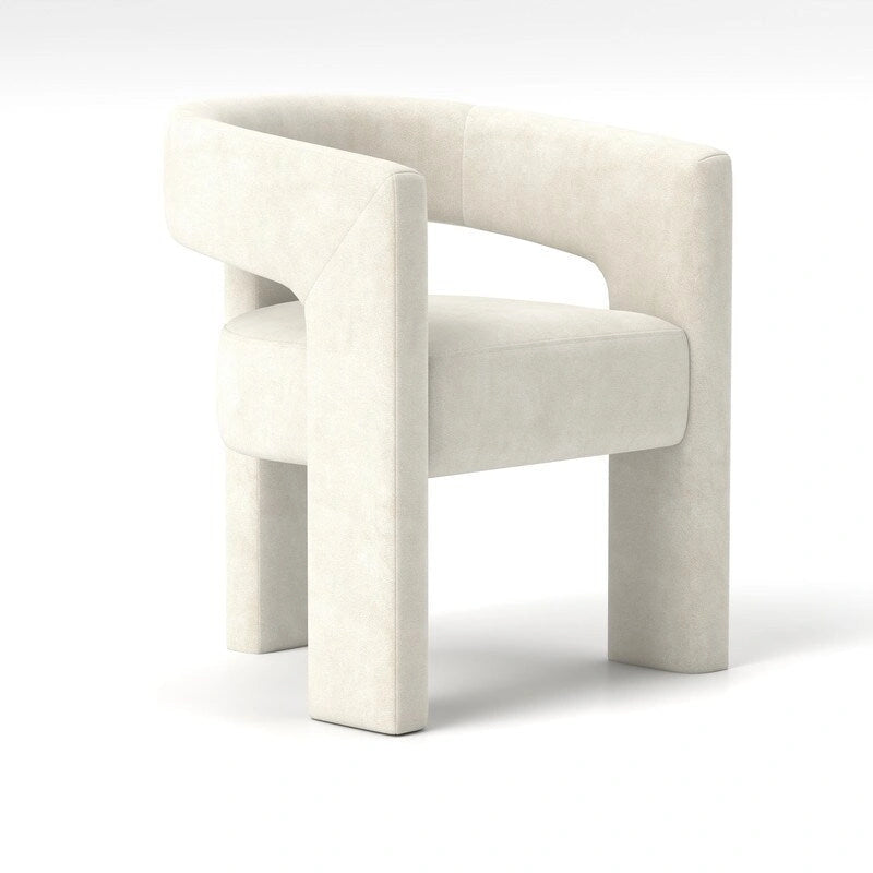 Chaise de salle à manger moderne capitonnée en velours, fauteuil d'appoint à dossier ouvert, lot de 4