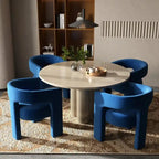 Chaise de salle à manger moderne capitonnée en velours, fauteuil d'appoint à dossier ouvert, lot de 4