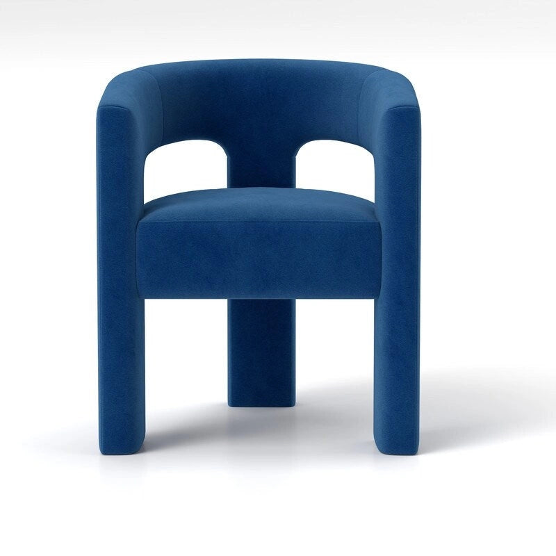 Chaise de salle à manger moderne capitonnée en velours, fauteuil d'appoint à dossier ouvert, lot de 4