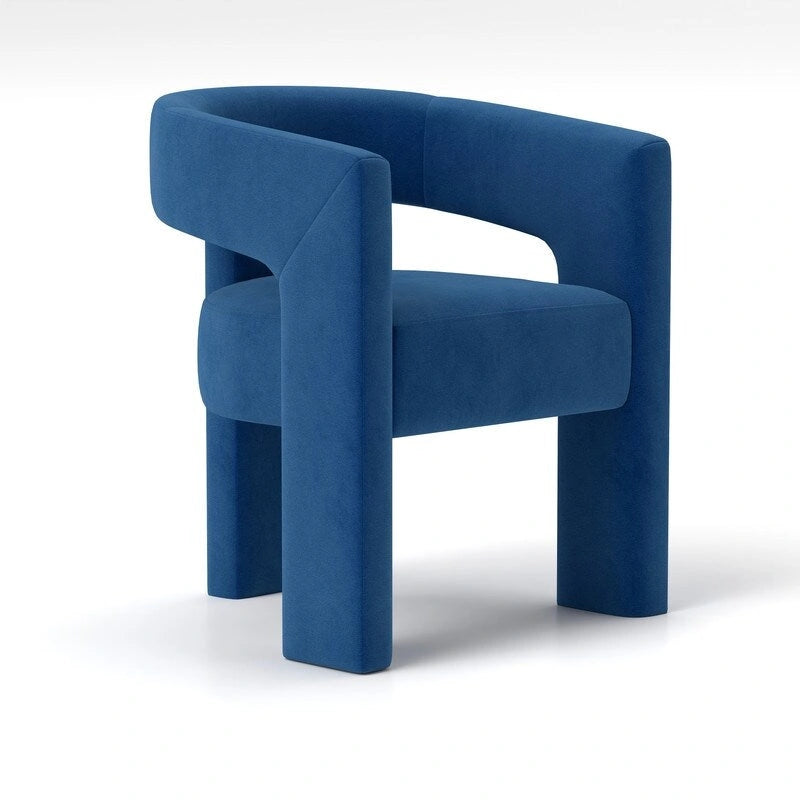 Chaise de salle à manger moderne capitonnée en velours, fauteuil d'appoint à dossier ouvert, lot de 4