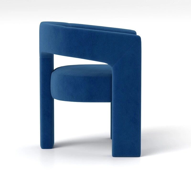 Chaise de salle à manger moderne capitonnée en velours, fauteuil d'appoint à dossier ouvert, lot de 4
