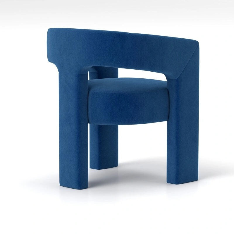 Chaise de salle à manger moderne capitonnée en velours, fauteuil d'appoint à dossier ouvert, lot de 4