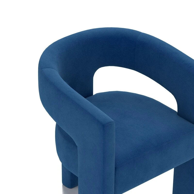 Chaise de salle à manger moderne capitonnée en velours, fauteuil d'appoint à dossier ouvert, lot de 4