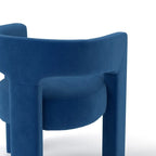 Chaise de salle à manger moderne capitonnée en velours, fauteuil d'appoint à dossier ouvert, lot de 4