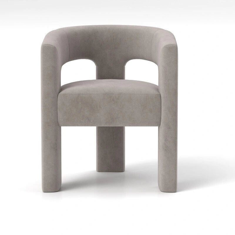 Chaise de salle à manger moderne capitonnée en velours, fauteuil d'appoint à dossier ouvert, lot de 4