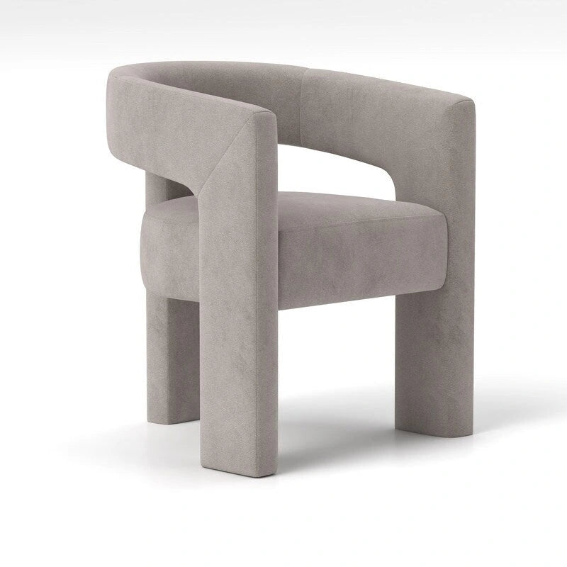 Chaise de salle à manger moderne capitonnée en velours, fauteuil d'appoint à dossier ouvert, lot de 4