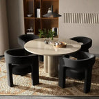 Chaise de salle à manger moderne capitonnée en velours, fauteuil d'appoint à dossier ouvert, lot de 4