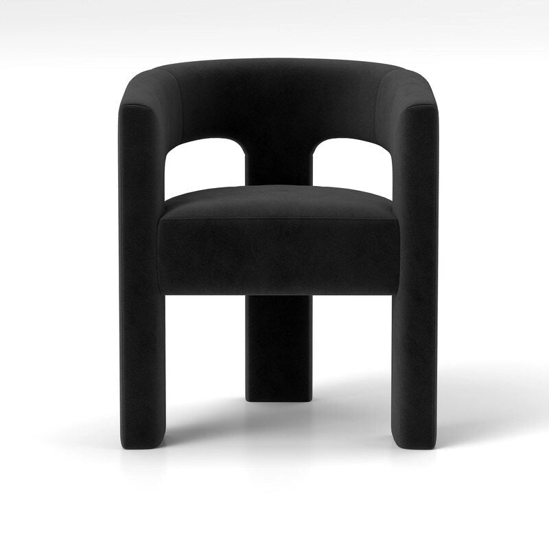 Chaise de salle à manger moderne capitonnée en velours, fauteuil d'appoint à dossier ouvert, lot de 4