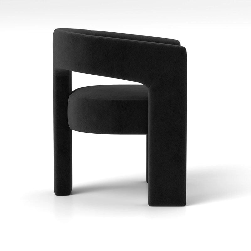 Chaise de salle à manger moderne capitonnée en velours, fauteuil d'appoint à dossier ouvert, lot de 4