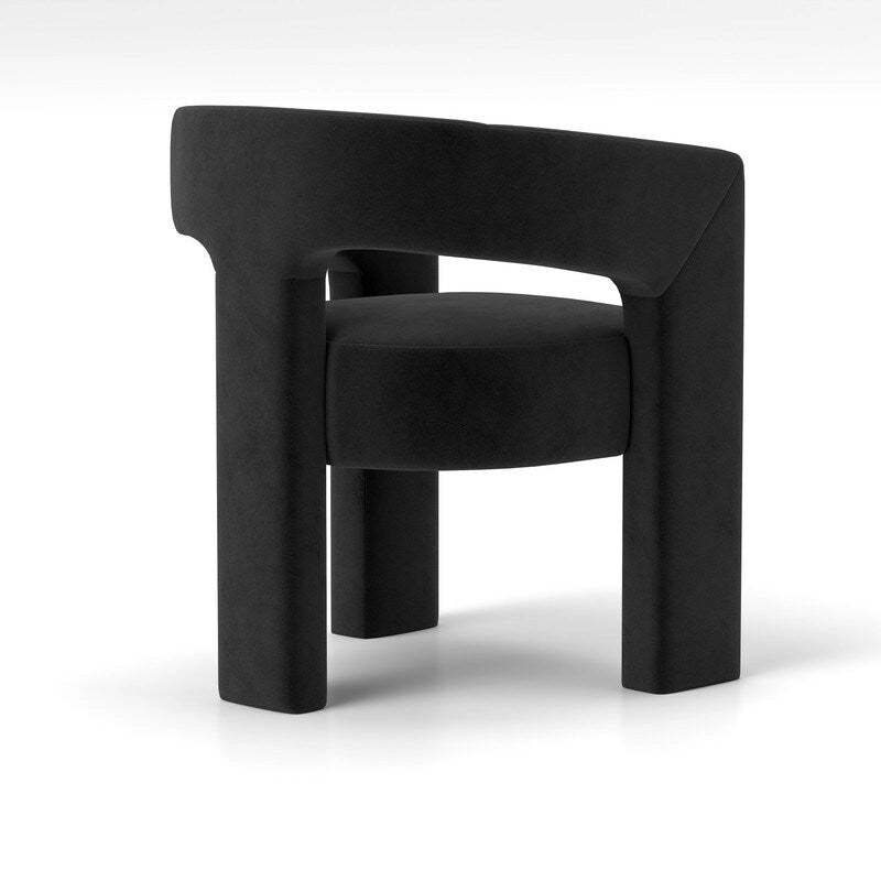Chaise de salle à manger moderne capitonnée en velours, fauteuil d'appoint à dossier ouvert, lot de 4