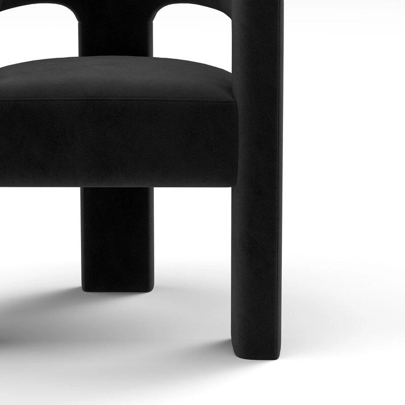 Chaise de salle à manger moderne capitonnée en velours, fauteuil d'appoint à dossier ouvert, lot de 4