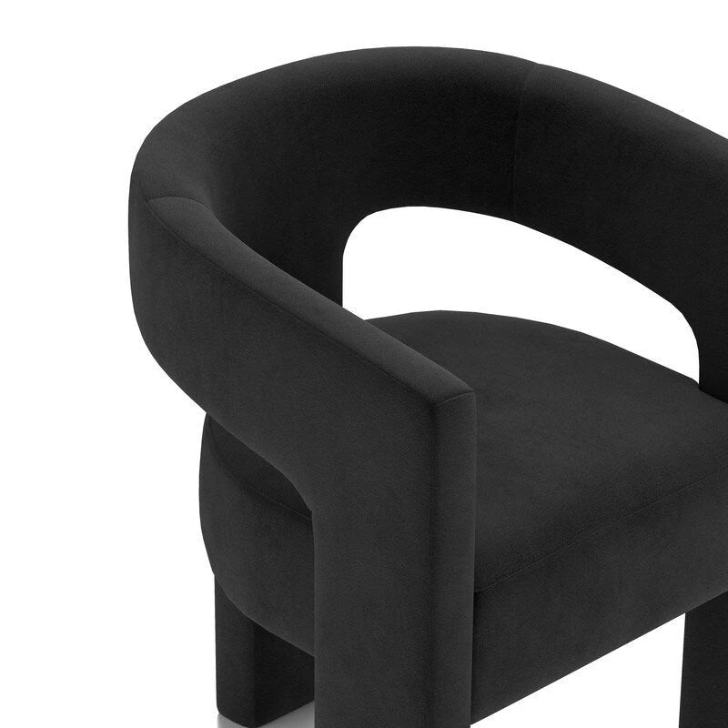 Chaise de salle à manger moderne capitonnée en velours, fauteuil d'appoint à dossier ouvert, lot de 4