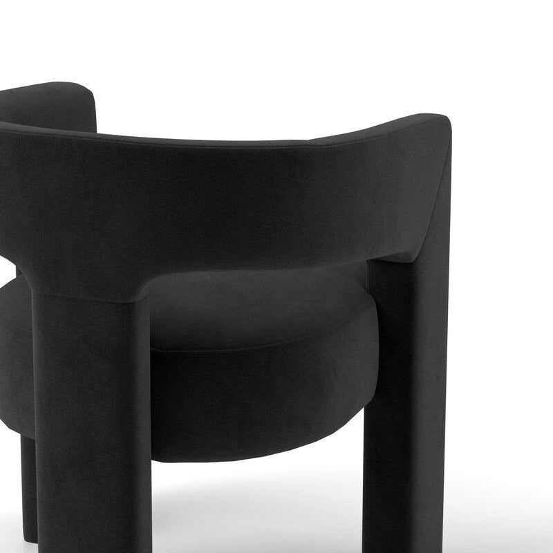 Chaise de salle à manger moderne capitonnée en velours, fauteuil d'appoint à dossier ouvert, lot de 4