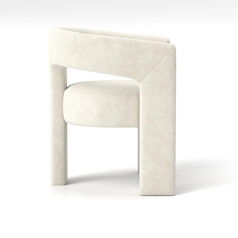 Chaise de salle à manger moderne capitonnée en velours, fauteuil d'appoint à dossier ouvert, lot de 4