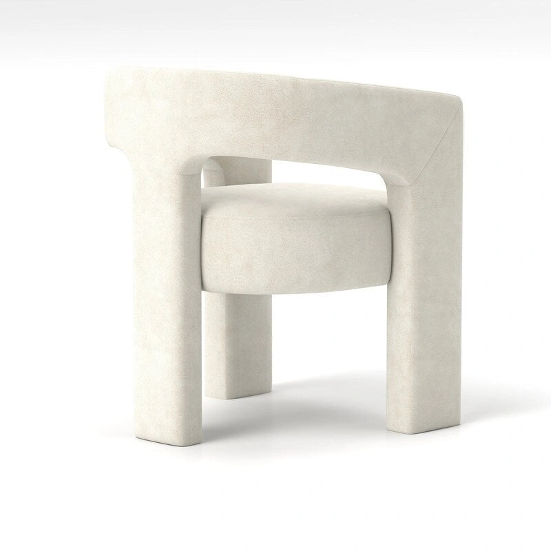 Chaise de salle à manger moderne capitonnée en velours, fauteuil d'appoint à dossier ouvert, lot de 4